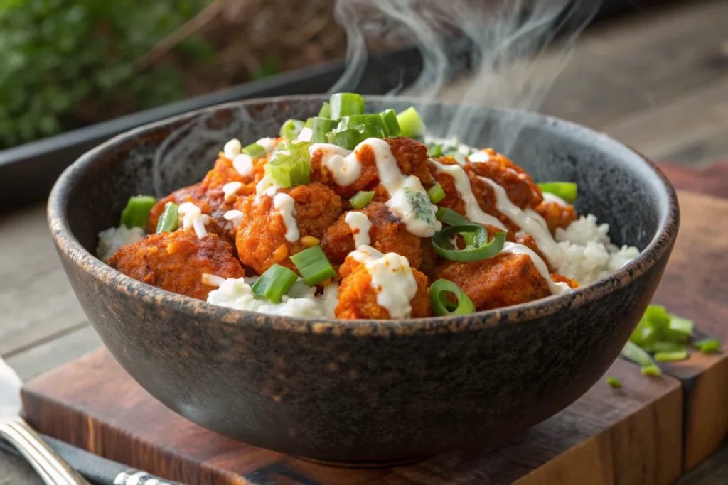 Buffalo Chicken Parm Cottage Cheese Bowl version