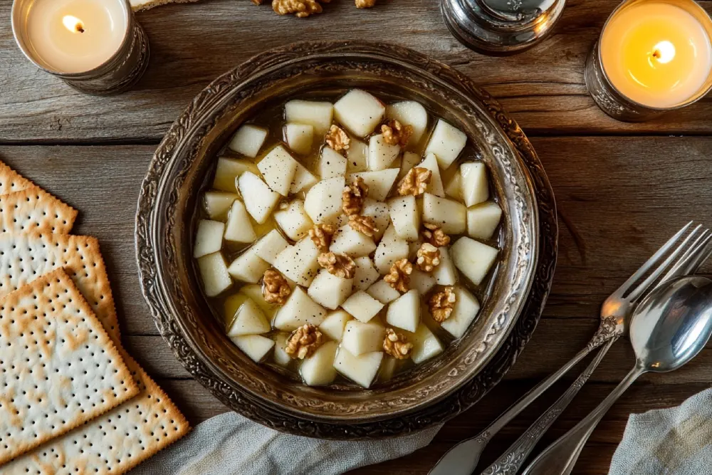 Traditional charoset recipe with apples and wine