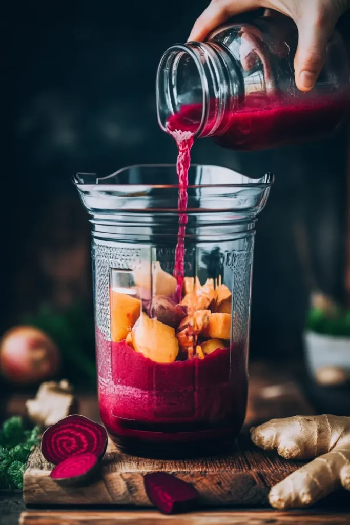 Blending Brazilian Mounjaro Beetroot Drink