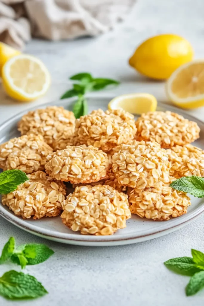 Serving Lemon Oatmeal No-Bake Cookies