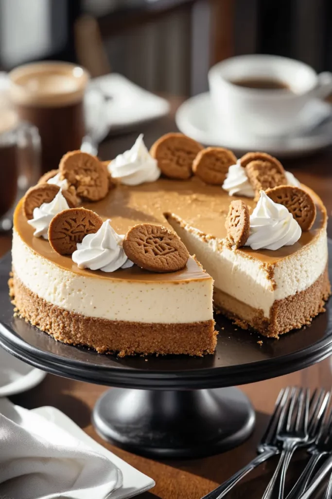 Biscoff cheesecake ready to serve