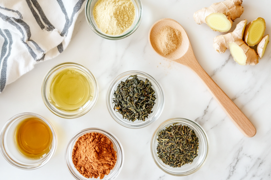 Natural Mounjaro Recipe Tea 4 ingredients measured