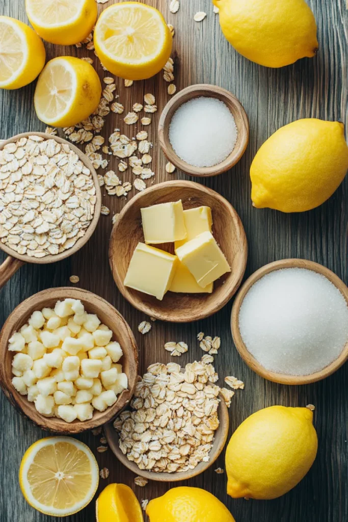 Ingredients for Lemon Oatmeal No-Bake Cookies