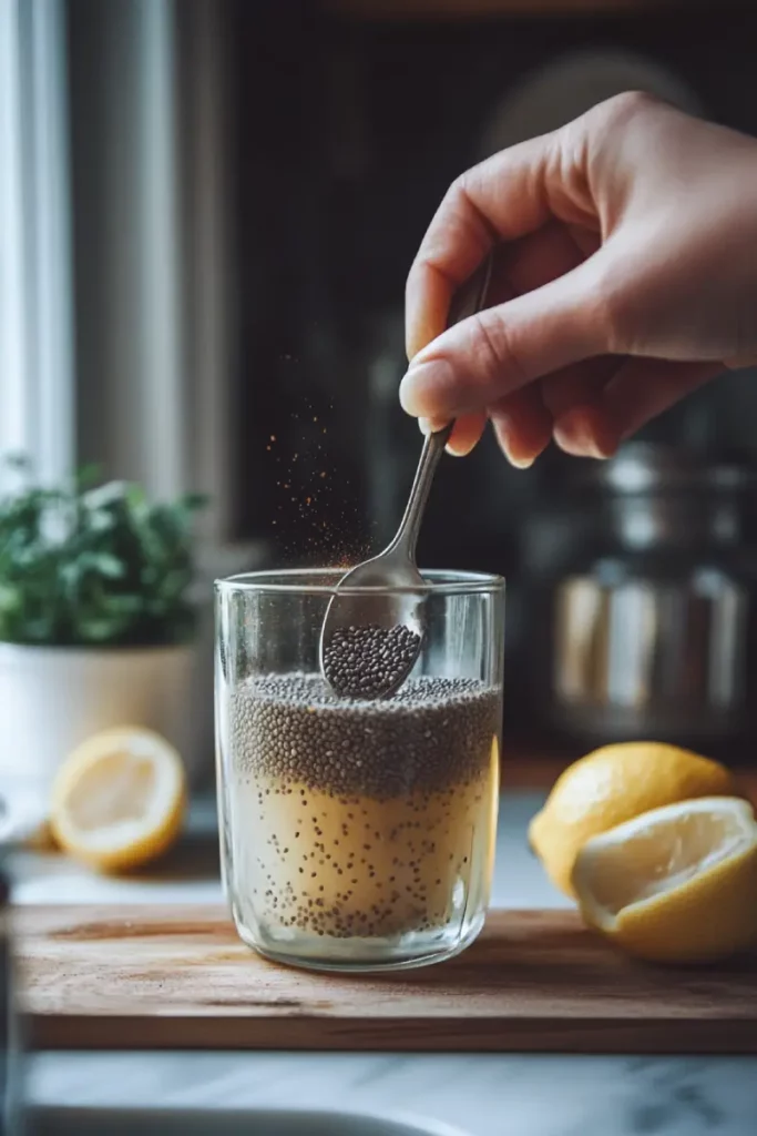 Mixing natural Mounjaro recipe with chia and ACV