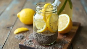 chia seeds recipe water with lemon in glass