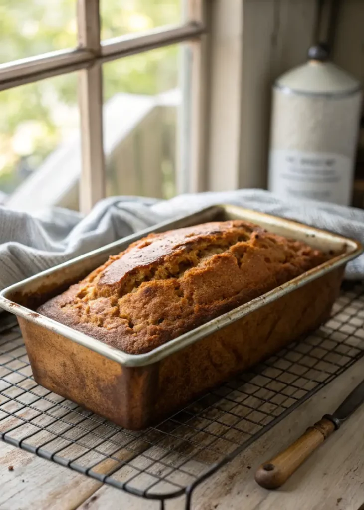 Baked carrot cake banana bread cooling on rack