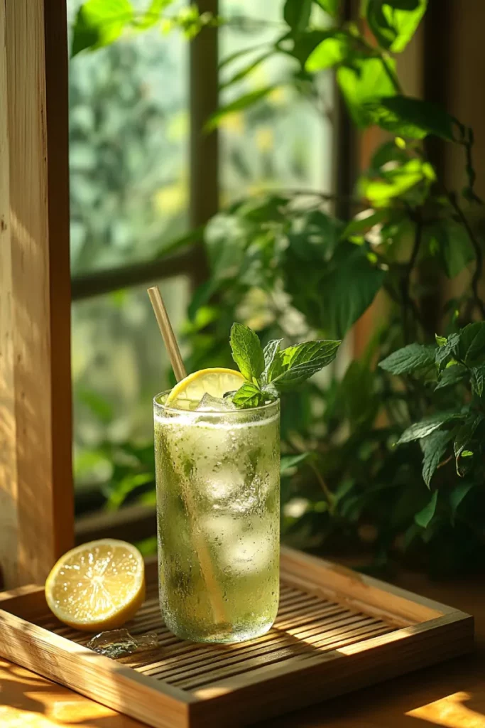 serving natural matcha detox drink for weight loss