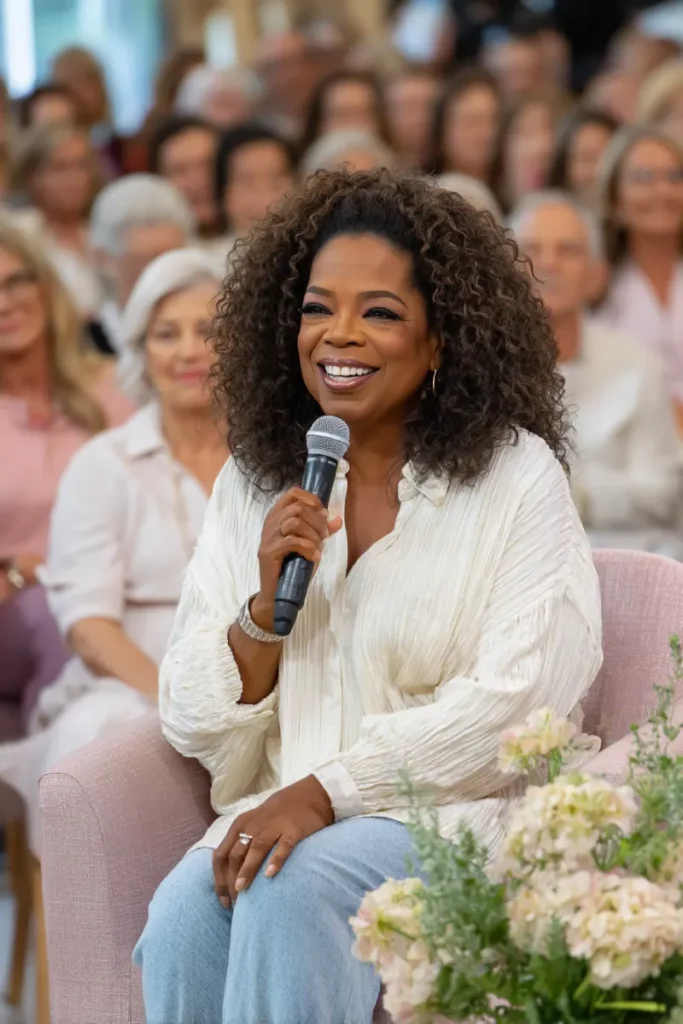 Oprah speaking after her weight loss transformation